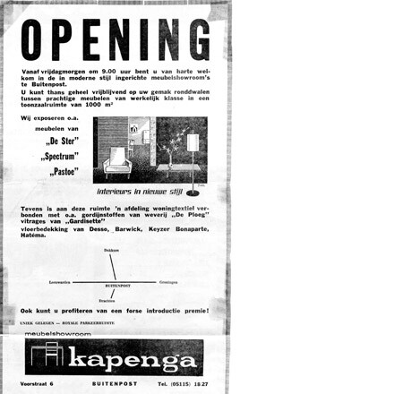Openingsadvertentie Kapenga